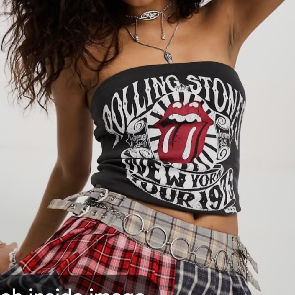 Bershka Rolling Stones Bandeau Top